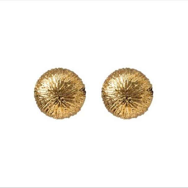 BLO * T Bark Pattern Brushed Hemispherical Earrings Women, Niche Design, High-end, Light Luxury, Simple Needles, Ear_ipsvogv.com