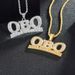 Hip hop rhinestone splicing letter pendant Creative trend OBO alloy English alphabet necklace pendant_ipsvogv.com