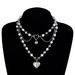 Sweet hot girl love multi layer necklace pearl tassel necklace_ipsvogv.com