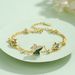 S925 Silver Ivy Leaf Inlaid Zircon Malachite Bracelet Double Layered Bracelets_ipsvogv.com