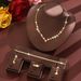 Women’s Jewelry Set Fashion Exquisite Hot Selling Claw Chain Necklace Earrings Bracelet Ring Set Four Piece Full Diamond Clavicle Chain Evening Dress_ipsvogv.com