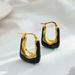 Brass Gold-Plated U-Shaped Amber Melad High-End Sense National Style Niche Design Minimalist Earrings_ipsvogv.com