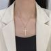 Stainless Steel Necklace Cross Pendant Super Sparkling Water Diamond Hiphop Male And Female Trendy Rap Singer_ipsvogv.com