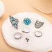 New Bohemian Style Floral Elephant Multi-layer Turquoise Ring 7-piece Set_ipsvogv.com