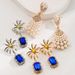 New Geometric Flower Fashionable Daisy Diamond Set Pearl Long Versatile Style Outdoor Earrings_ipsvogv.com