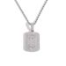 Men's Jewelry Military Brand Square Pendant Hip Hop Necklace Copper Inlaid Zircon Rectangular Shield Pendant_ipsvogv.com