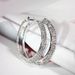 Exaggerated diamond studded double row large circle street dance hip-hop earrings, earrings, bridal earrings_ipsvogv.com