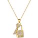 Key 【 】 Love Lock Light Luxury Charm Gorgeous Full Diamond Necklace Women's Versatile Clavicle Titanium Steel Chain 【 】_ipsvogv.com
