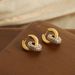 Women's Jewelry High End Light Luxury Personality Fashion Retro Titanium Steel Gold Plated Diamond Round Versatile Earrings Jewelry_ipsvogv.com
