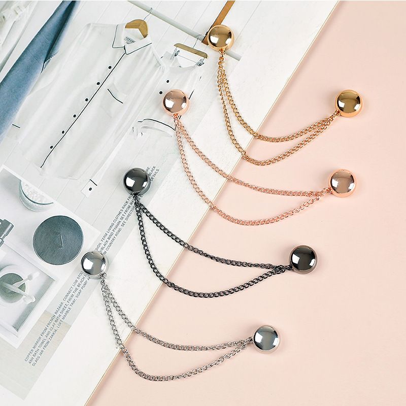 Magnet buckle strong magnetic brooch scarf fixed buckle anti exposure buckle creative versatile chain brooch jewelry_ipsvogv.com