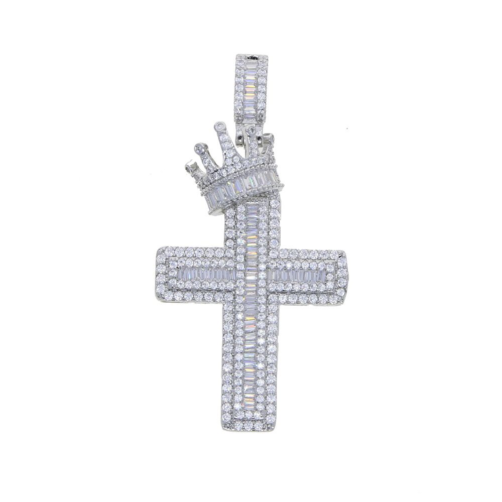 New Cross Crown Pendant Fashion Trend Women's Necklace Accessories_ipsvogv.com