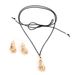 Exaggerated Geometric Teardrop Shaped Choker Versatile Long Black Rope Strap Pendant Necklace_ipsvogv.com