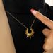 Sun Pendant Layering Necklace - Gold Plated Stainless Steel Clavicle Chain_ipsvogv.com