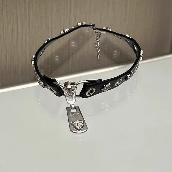 Leopad Head Zippe Necklace, Haajuku Gothic Subcultue, Niche Design, Vesatile Neck Stap, Punk Hip-hop Leathe_ipsvogv.com