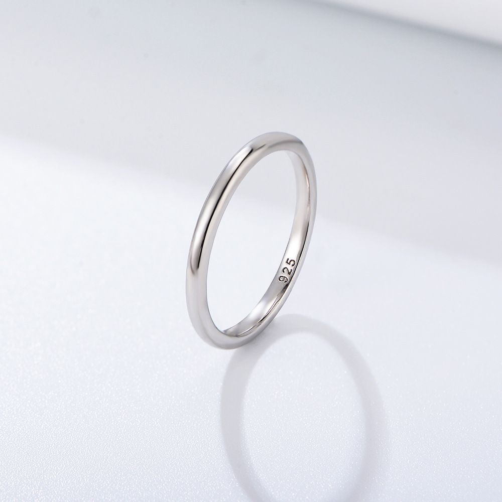Women's Jewelry Plain Ring Sterling Silver Plated With 14K Gold Ins Niche Minimalist Light Luxury Thin Tail Ring Smooth Index Finger Ring_ipsvogv.com