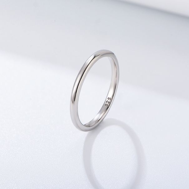 Women's Jewelry Plain Ring Sterling Silver Plated With 14K Gold Ins Niche Minimalist Light Luxury Thin Tail Ring Smooth Index Finger Ring_ipsvogv.com