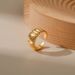 Gold ring, real gold electroplating high end ring, threaded cold style, plain metal ring, simple_ipsvogv.com