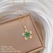 Titanium Steel 【 】 Five Petal Flower Light Luxury Temperament Gorgeous Full Diamond Necklace Women's Versatile 【 】_ipsvogv.com