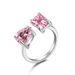 S Pure Silver Women's Light Luxury Water Drop Fashion Cute Peach Heart Temperament Square Diamonds Pink High Carbon_ipsvogv.com