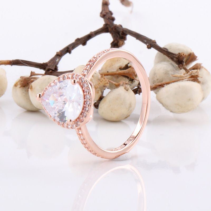 Women's Jewelry White Copper Pigeon Egg Ring Female Creative Water Drop Ring Teardrop Ring_ipsvogv.com