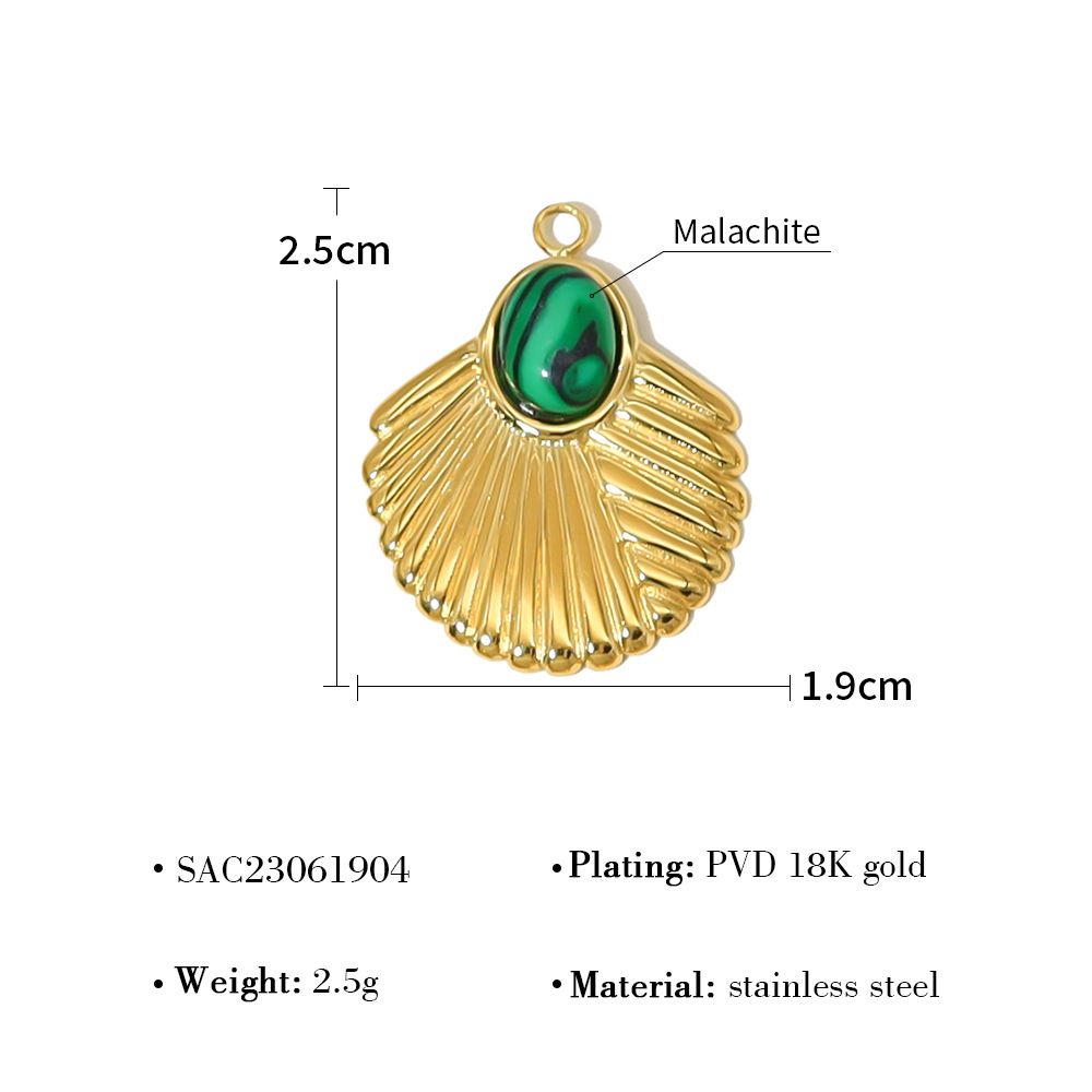 Women's Jewelry DIY Natural Stone Pendant Accessories Vacuum Plated Titanium Steel Necklace Earrings Semi Finished Accessories_ipsvogv.com