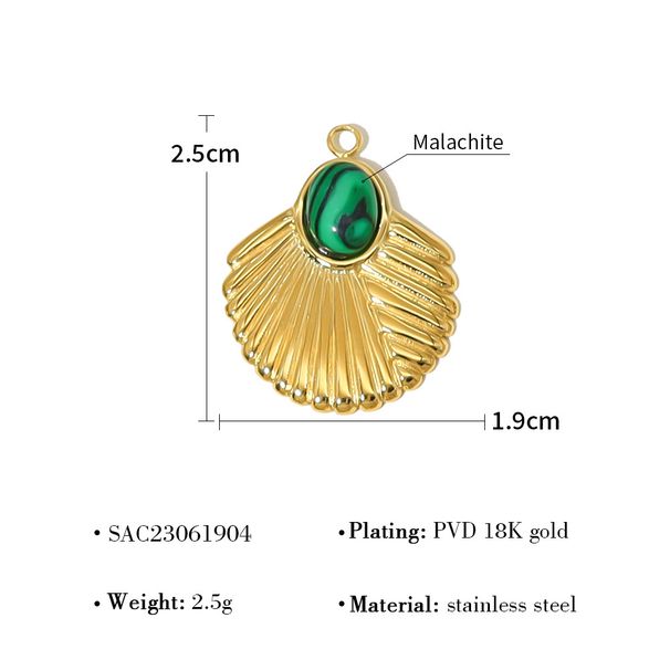 Women's Jewelry DIY Natural Stone Pendant Accessories Vacuum Plated Titanium Steel Necklace Earrings Semi Finished Accessories_ipsvogv.com