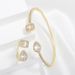 Women's Jewelry Open End Teardrop Full Diamond Zircon Bracelet Ring Two Piece Set High Grade Square Diamond Adjustable Jewelry Hand Jewelry_ipsvogv.com