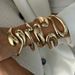 Hip Hop Futuristic Metal Glossy Bracelet, Trendy Ins Geometric Texture Water Drop Hug Bracelet Woman_ipsvogv.com
