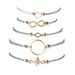 New Fashion Jewelry Heart Shaped Octagonal Sun Circle Bracelet Set Of Five_ipsvogv.com