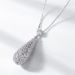 new Water Drop Simple Necklace S925 Silver Hollow Full Inlaid White Zirconium Clavicle Chain Fashion Light Luxury Noble_ipsvogv.com