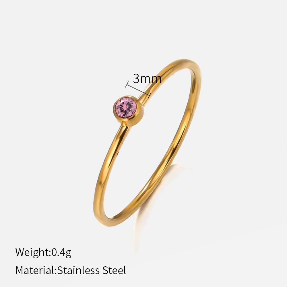 Women’s Jewelry Set Fashion Fashion Single Colored Diamond Titanium Steel Ring Female Simple Popular Niche Design Plain Ring Stainless Steel Ring_ipsvogv.com