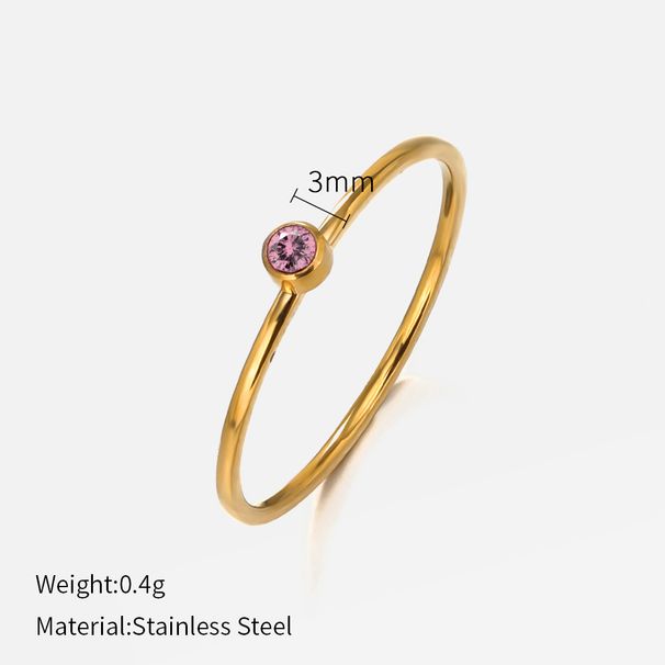 Women’s Jewelry Set Fashion Fashion Single Colored Diamond Titanium Steel Ring Female Simple Popular Niche Design Plain Ring Stainless Steel Ring_ipsvogv.com