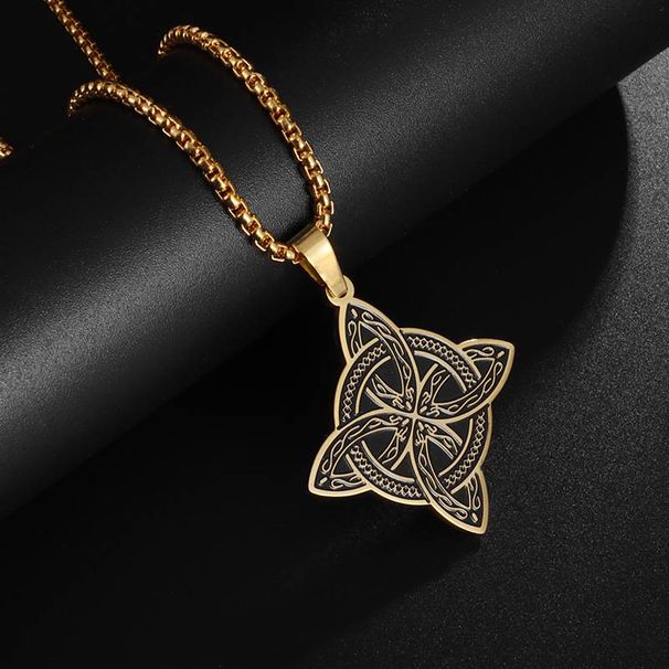 Men's new vintage Viking Irish Kelt Knot Trend Pendant Stainless Steel Slavic Amulet Necklace_ipsvogv.com