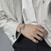 Korean Style Twill Inlaid Black Diamond Minimalist High-end Niche Design Irregular Hollow Men's Hip-hop Bracelet_ipsvogv.com