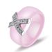 Couple ring black and white ceramic X ring micro-inset zircon 8MM fashion ring_ipsvogv.com