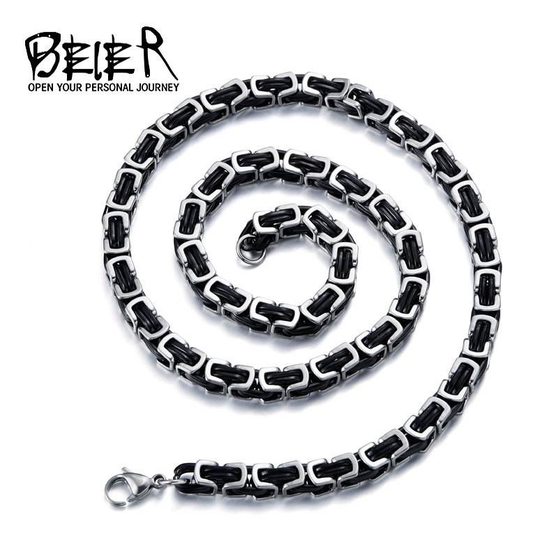 Personalized Jewelry Stainless Steel Electric Black Domineering Men's Square Necklace Titanium Steel Chain_ipsvogv.com