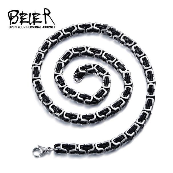 Personalized Jewelry Stainless Steel Electric Black Domineering Men's Square Necklace Titanium Steel Chain_ipsvogv.com