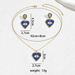 Simple and versatile with colorful diamond heart earrings, women's set, personalized devil's eye design, long necklace_ipsvogv.com