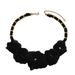 Minimalist style diamond studded women's necklace versatile fabric niche design multi-layer flower collarbone chain_ipsvogv.com