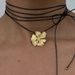 Unisex Gold Plated Titanium Steel 200CM Flower Stacking Retro Flower Leather Rope Necklace_ipsvogv.com