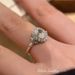 plated Gold Flower Silver Diamond Handheld Pigeon Egg Zircon Feeling Wedding Ring, Light Luxury Exquisite Versatile Ring ,_ipsvogv.com
