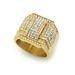 316 stainless steel/titanium steel gold plated full diamond luxury hip hop ring_ipsvogv.com