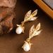 Fashionable Temperament, Magnolia Flower Pearl Earrin, Women's Light Luxury, Elegant And High-end Silver Needle_ipsvogv.com