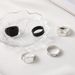 Combination Simplified Gun Black Two Color Large Ring 5-piece Set_ipsvogv.com