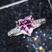Sanjie's New Wedding Ring Inlaid With AAA Heart-shaped Pink Diamond Zircon Ring, Women's Engagement Jewelry_ipsvogv.com