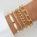 4-Piece Layered Chain Bracelet Set For Women - Minimalist Metal Jewelry In Gold & Silver_ipsvogv.com