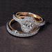 Sanjie's New Silver Plated 14k Rose Gold Diamond Set With Goose Egg Proposal And Engagement Ring_ipsvogv.com
