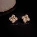 S Silver Needle Elegant Fashion Niche Design Diamond-Studded Rhombus For Women Exquisite Small Light Luxury Earrings_ipsvogv.com
