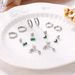 Women’s Jewelry Set Fashion Hot Sale Real Gold Brass Electroplating Fashion Inlaid Green Zircon Earrings Set_ipsvogv.com
