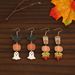 Halloween new wooden earrings female funny pumpkin maple leaf ghost earrings creative hollow water drop cat earrings_ipsvogv.com